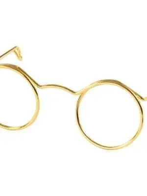 Poppenbril goudkleur 5 cm