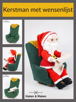 [Haakpatroon] Kerstman met wensenlijst